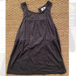 Sleeveless charcoal gray cotton top